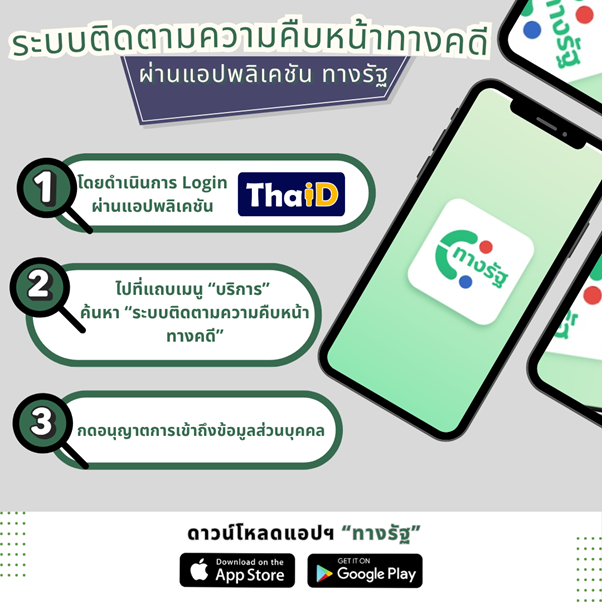ติดตามความคืบหน้าทางคดีผ่านแอปทางรัฐ